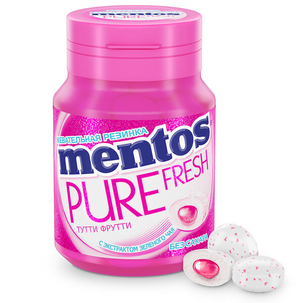 Жевательная резинка Mentos Освежающий вкус Mentos Тутти-Фрутти без сахара с экстрактом зеленого чая