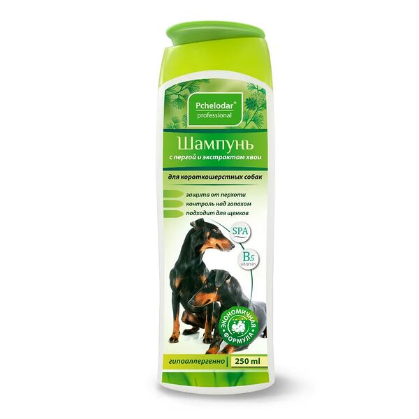 Шампунь Пчелодар с пергой и хвоей для короткошерстных собак