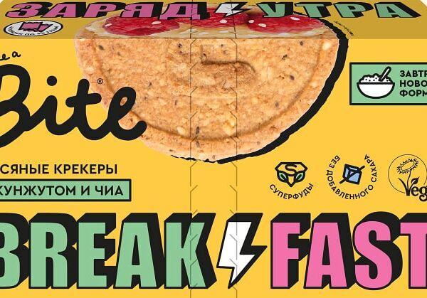 Крекеры Take a Bite овсяные с кунжутом и чиа 200г