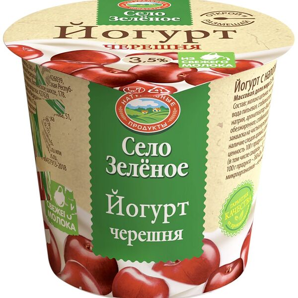 Йогурт Село Зелёное Черешня 3.5% 120г