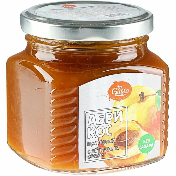 Абрикос Te Gusto протертый с яблочным соком, 300г