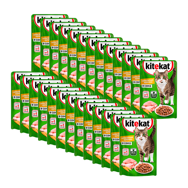 Корм для кошек KITEKAT курица в соусе пауч 85г (упаковка - 28 шт)