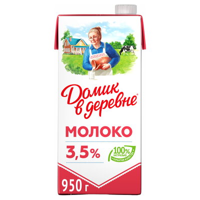 Молоко ультрапастеризованное Домик в деревне 3,5%