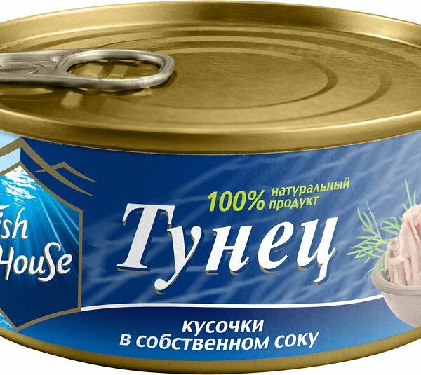Тунец Fish House кусочки в собственном соку 185 г