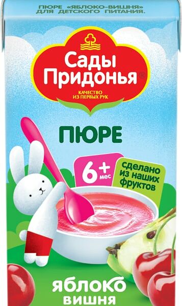 Пюре Сады Придонья Яблоко-Вишня с 6 месяцев 125г