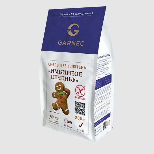 Смесь для выпечки Имбирное печенье без глютена 200Г ТМ Гарнец