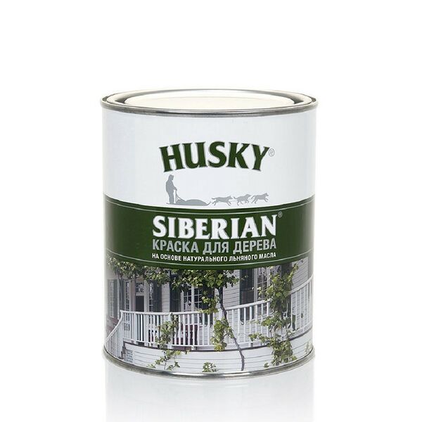 Краска фасадная алкидная Husky Siberian для дерева на льняном масле, 0.9 л, база А, белая, п/матовая