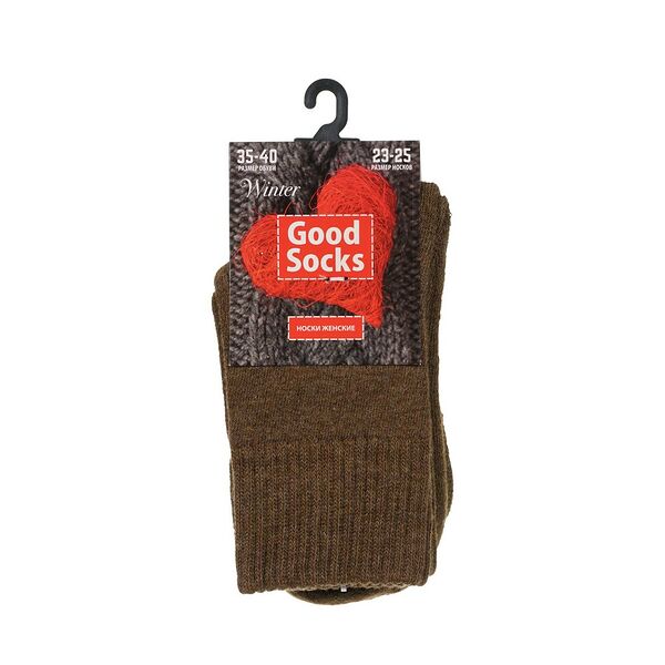 Женские махровые носки Good Socks Winter Коричневый р.35-40