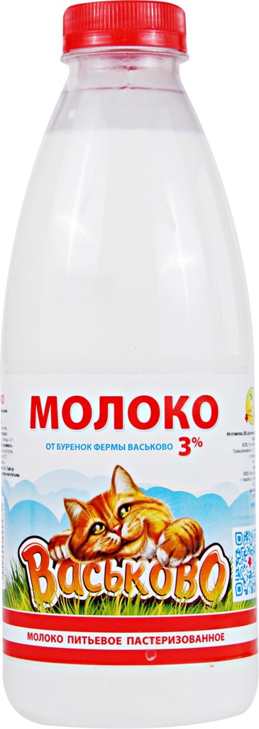

Молоко Васьково пастеризованное 3% 930 мл