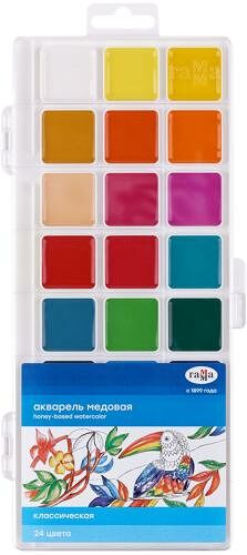 Акварель Гамма Рельеф-центр 24 цвета без кисти в ассортименте