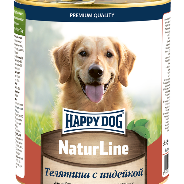 Консервы для собак Happy Dog Natur Line Телятина и индейка