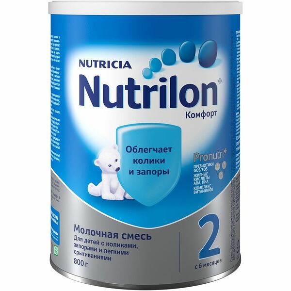 Молочная смесь Nutrilon Комфорт 2 для детей с коликами, запорами и лёгкими срыгиваниями с 6 месяцев