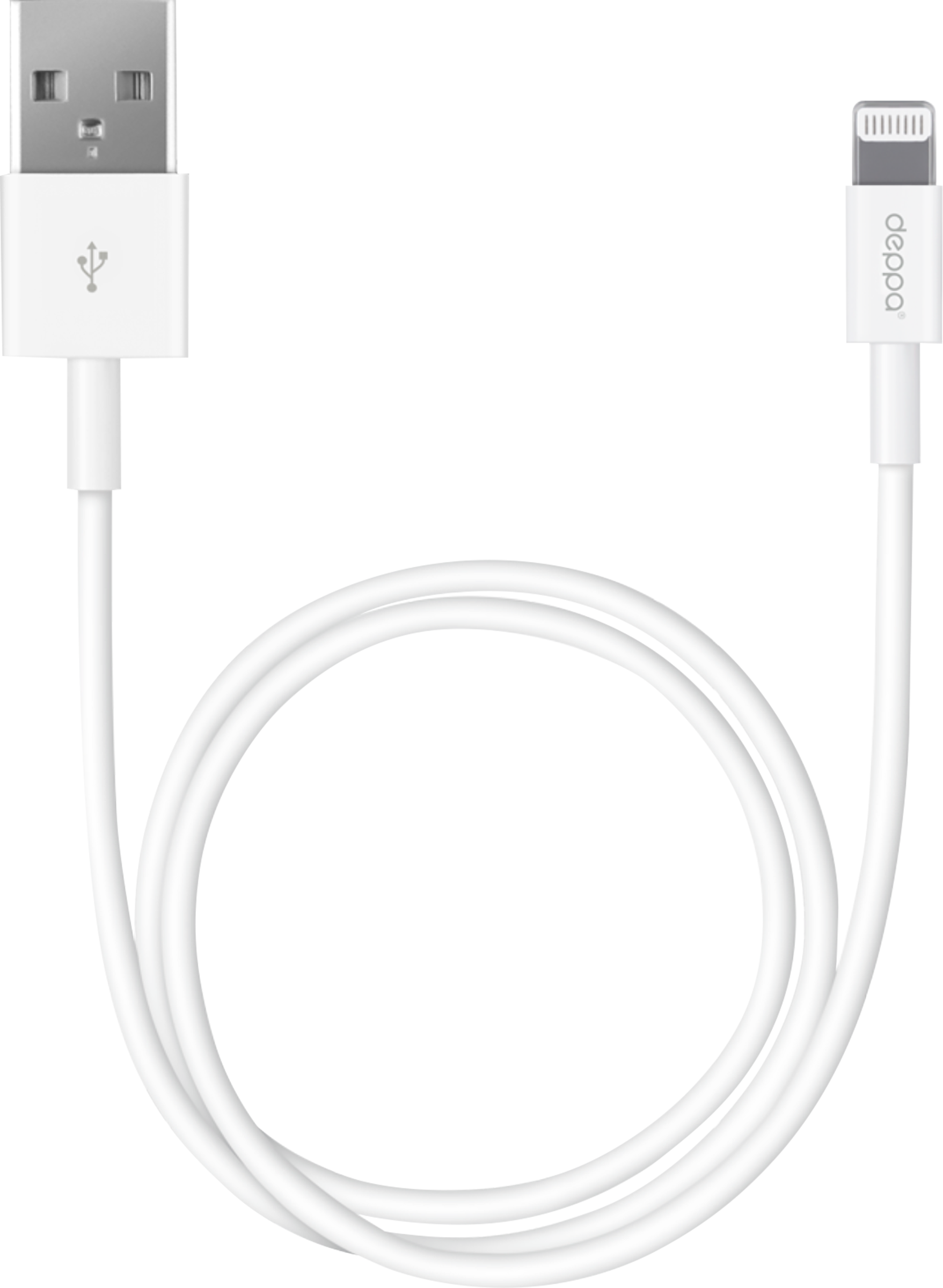 

Дата-кабель DEPPA USB – Lightning, 1,2м, белый