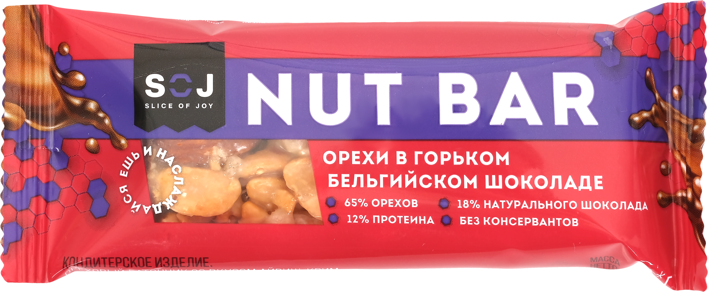 

Батончик ореховый SOJ Nut Bar со вкусом айриш-крим, в горьком шоколаде, 40г