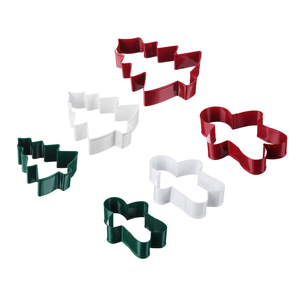 Набор формочек для печенья 3 пр, 2 дизайна, ёлка и пряник