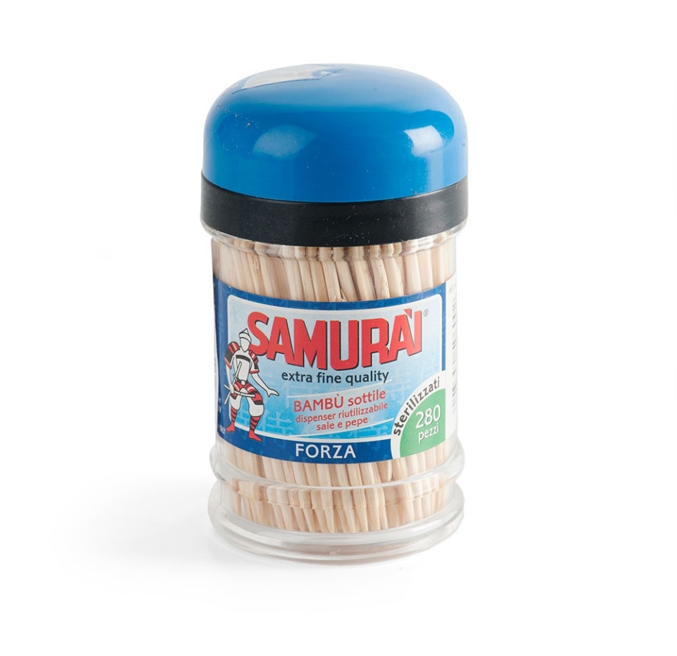 

Зубочистки "Samurai" бамбуковые диспенсер, 280 шт, Италия