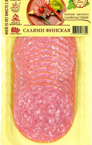 Колбаса варено-копченая Салями Финская Иней 100г