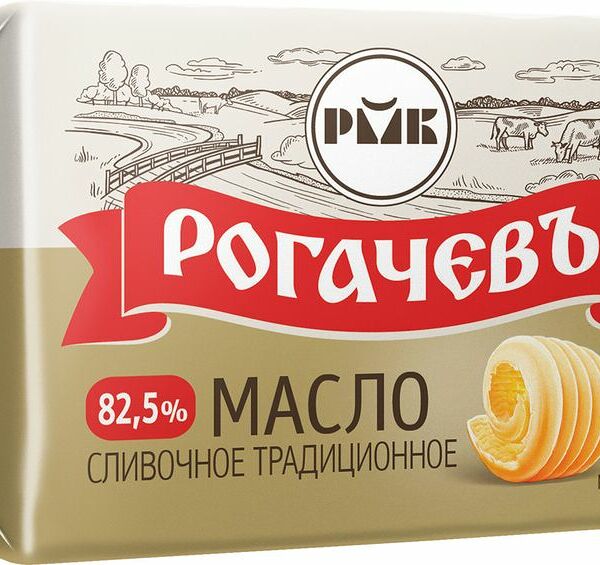 Масло сливочное Рогачевъ Традиционное несолёное 82.5%, 180г