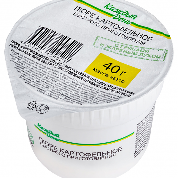 Пюре картофельное Каждый день с грибами и жареным луком