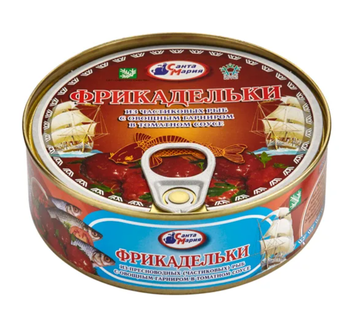 

Фрикадельки рыбные Санта Мария с овощным гарниром в томатном соусе из частиковых рыб