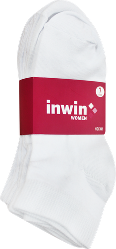 

Носки женские INWIN р. 23–25, белые с коротким паголенком, Арт. White-short2325, 7пар