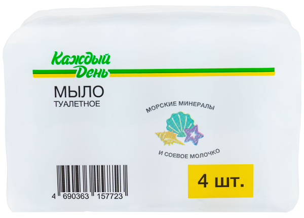 Мыло Каждый день с соевым молочком, 4х75 г