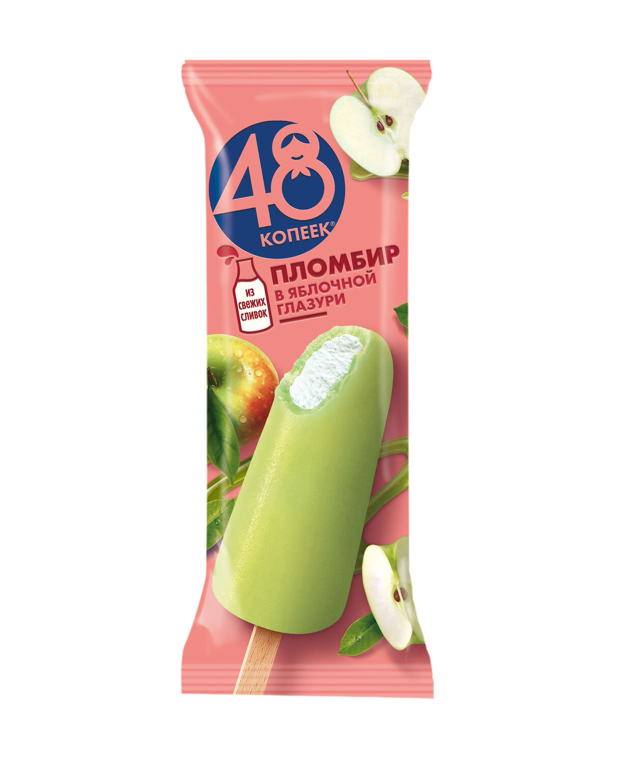 

Мороженое 48 Копеек Эскимо пломбир в яблочной глазури 58 г