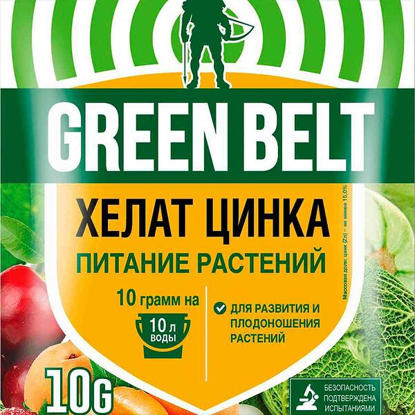 Микроэлемент для развития, плодоношения растений Хелат цинка Грин Бэлт