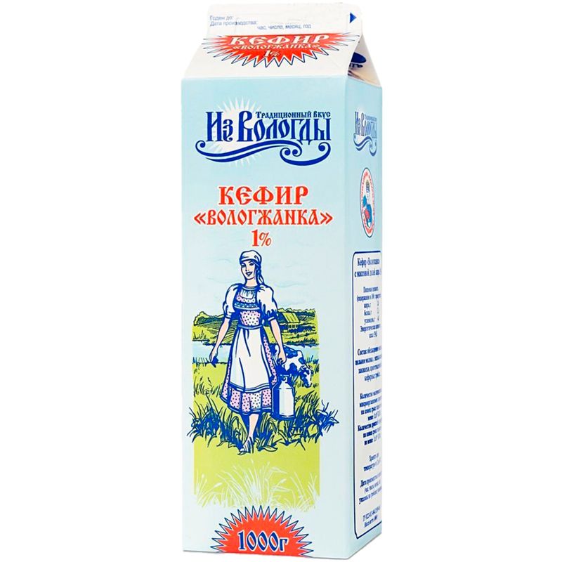 

Кефир Вологодский молочный комбинат Вологжанка 1% 1 л