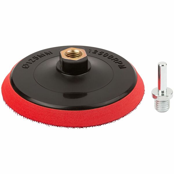 Диск шлифовальный с липучкой 125 мм, гайка М14 + переходник для дрели FIT 39623