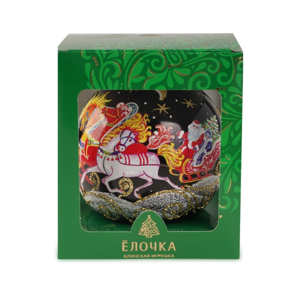 

Игрушка для елки Елочка «Коллекция Традиции» Шар Новогодняя тройка 11.5см, стекло, Россия