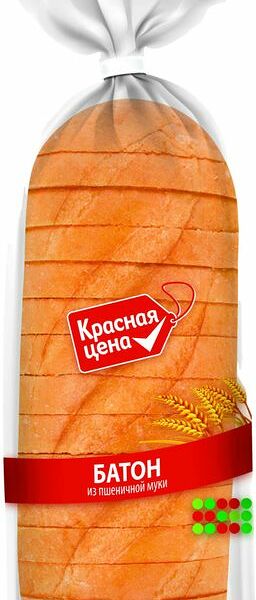 Батон Красная Цена пшеничный в нарезке, 360г 
