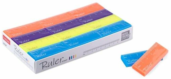Ластик Хатбер Ruler, 1 шт, в ассортименте