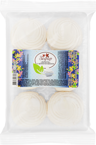 Зефир ЖИЗЕЛЬ с ароматом ванили, неглазированный, 180г