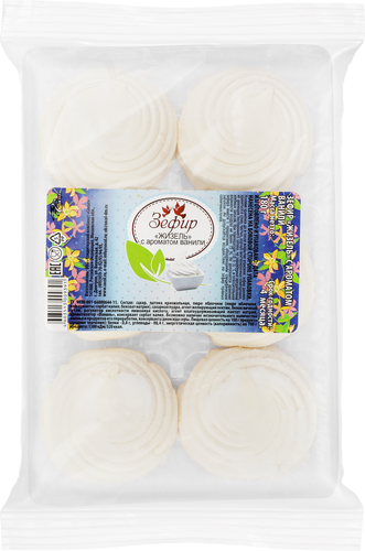 

Зефир ЖИЗЕЛЬ с ароматом ванили, неглазированный, 180г