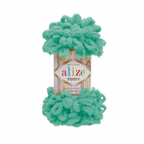 Пряжа Alize 'Puffy' 100г 9м (100% микрополиэстер)(490 морская волна)