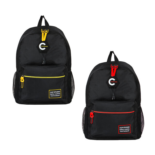 Рюкзак подростковый 43x29x15см, 1 отд., 4 карм., нашивки, декор шнурком, черный, пэ, 2 цвета отделки, в ассортименте