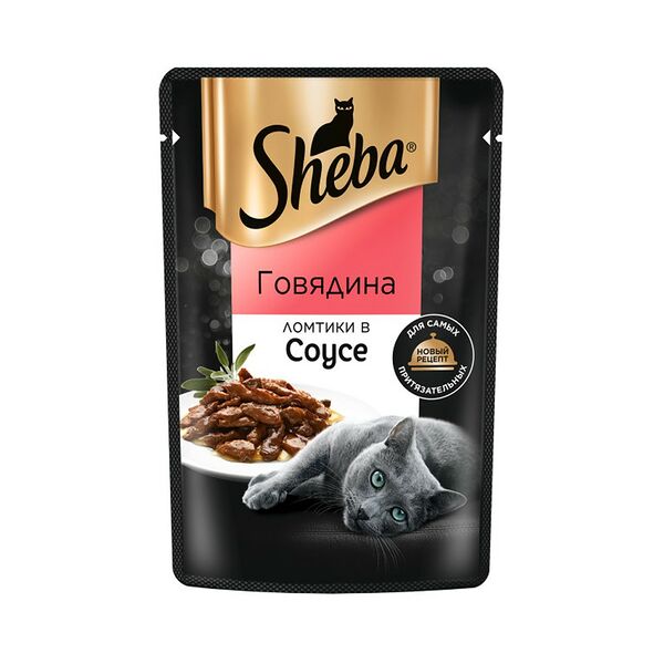 Корм для кошек Sheba Pleasure ломтики говядины в соусе