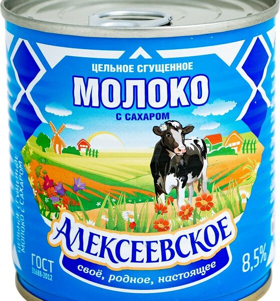 Молоко сгущенное Алексеевское с сахаром 360г