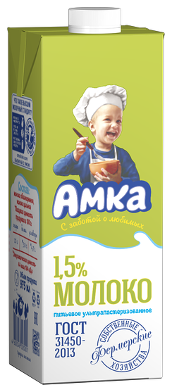 Молоко питьевое ультрапастеризованное Амка 1,5%