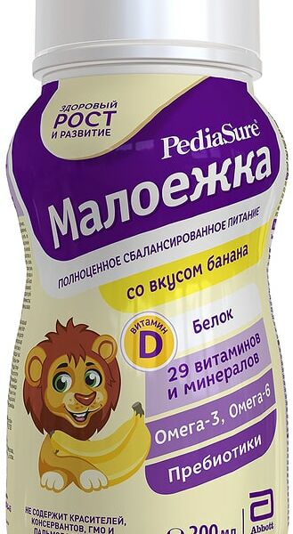 Смесь PediaSure Малоежка со вкусом банана с 12 месяцев 200мл