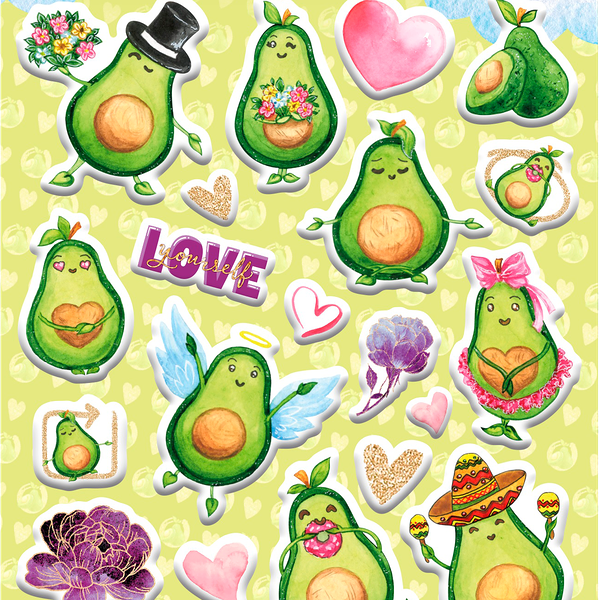 Наклейки объемные Приор Групп Авокадо 11х20 см