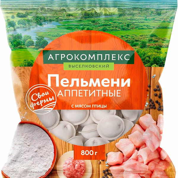 Пельмени Агрокомплекс Выселковский Аппетитные с мясом птицы 800 г