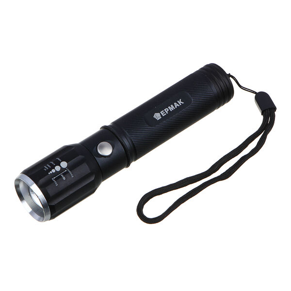Ермак фонарь металлический xp-e led, 3xaaa, алюминий, 15,5x3 см