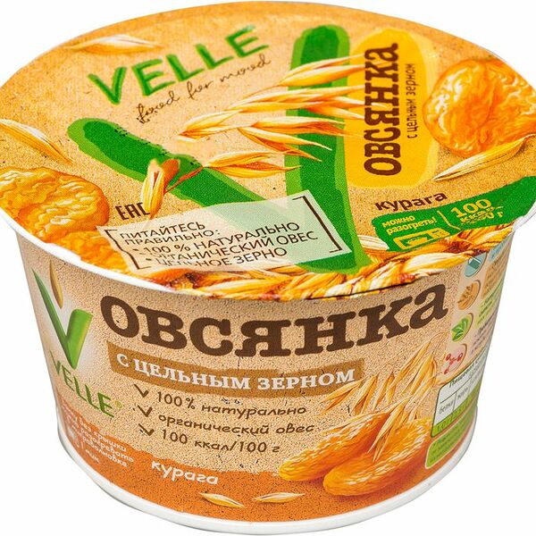 Продукт овсяный Velle с цельным зерном Курага