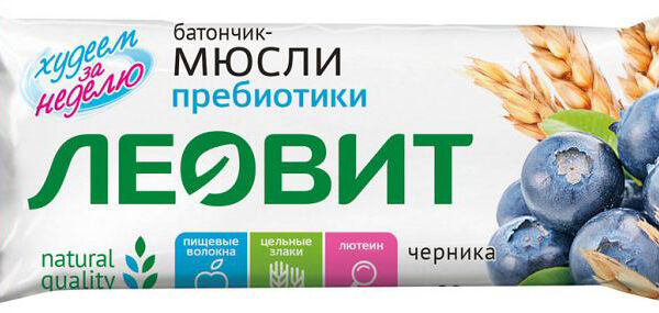 Батончик-мюсли Леовит Худеем за неделю Черника с лютеином