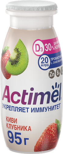 

Напиток кисломолочный Actimel киви клубника 1.5%, 95 г