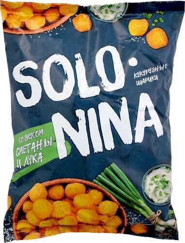 Кукурузные шарики Solo Nina сметана-лук 140 г