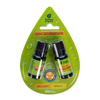 Набор эфирных масел Банные Штучки эвкалипт и лимон 2 масла по 10 мл, Россия
