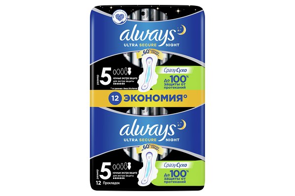 Прокладки гигиенические Always Ultra Secure Night ароматизированные 12 шт.